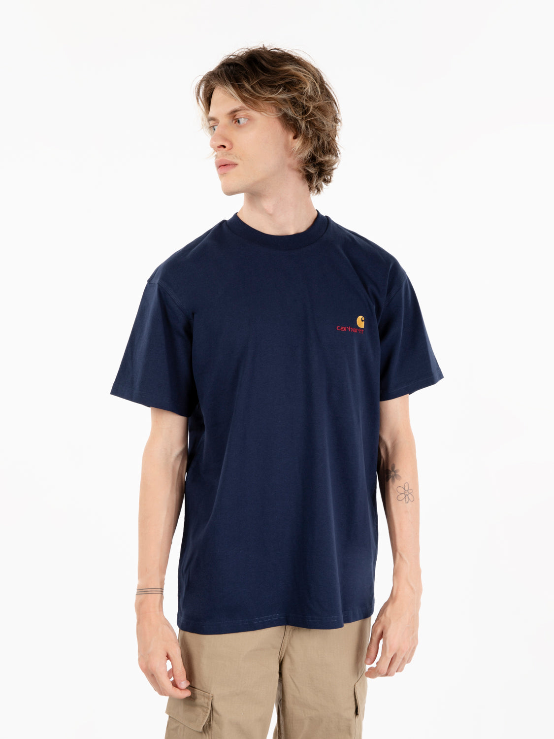 S/S American script t-shirt air force blue