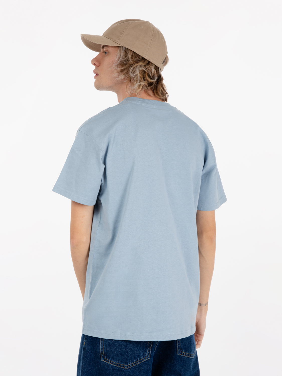 S/S American Script T-Shirt Frosted Blue