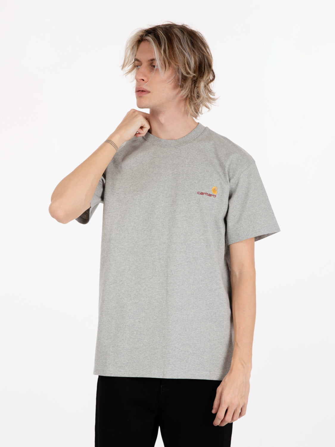 S/S american script t-shirt gray heather