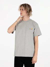 S/S american script t-shirt grey heather