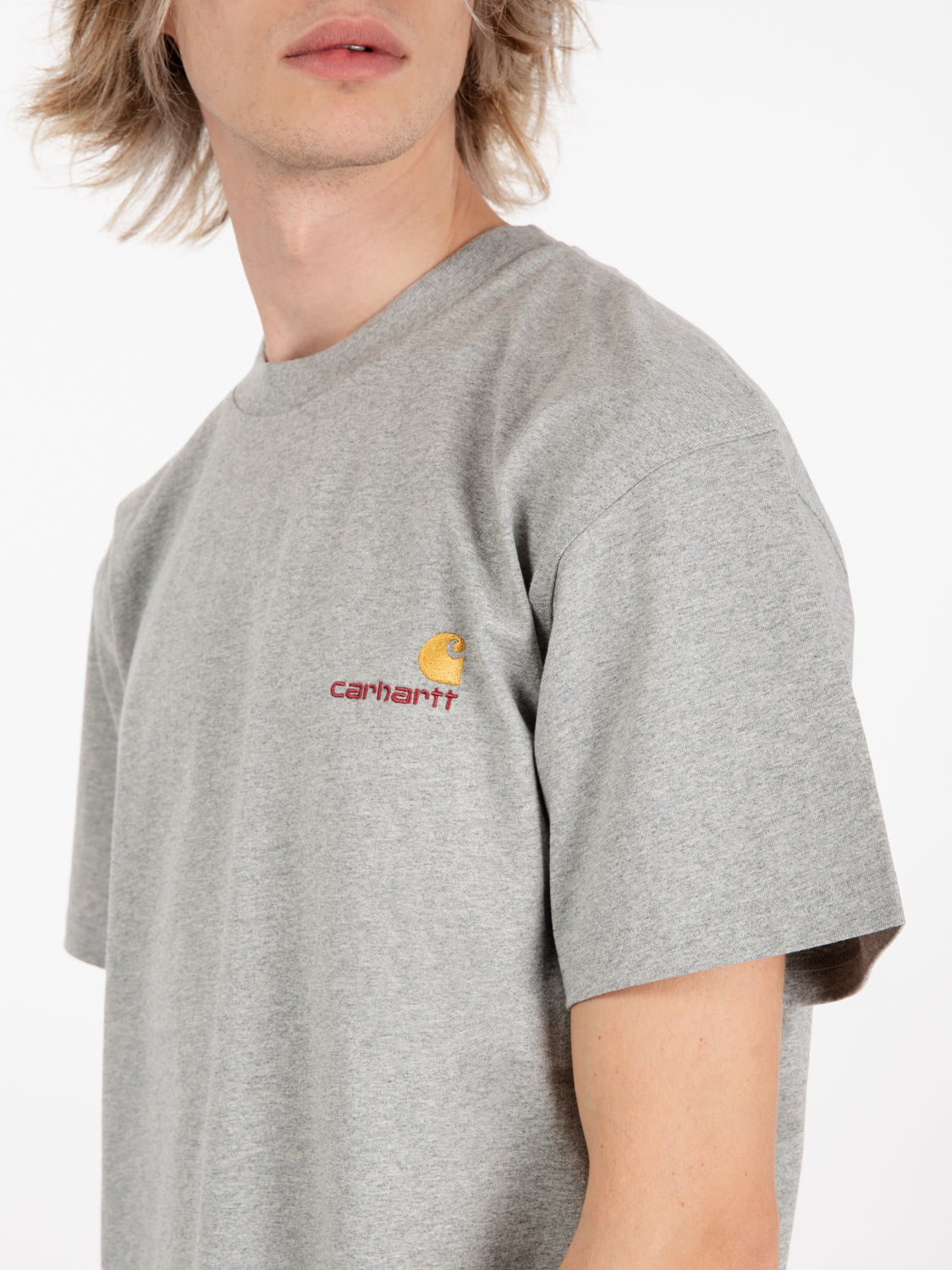 S/S american script t-shirt gray heather