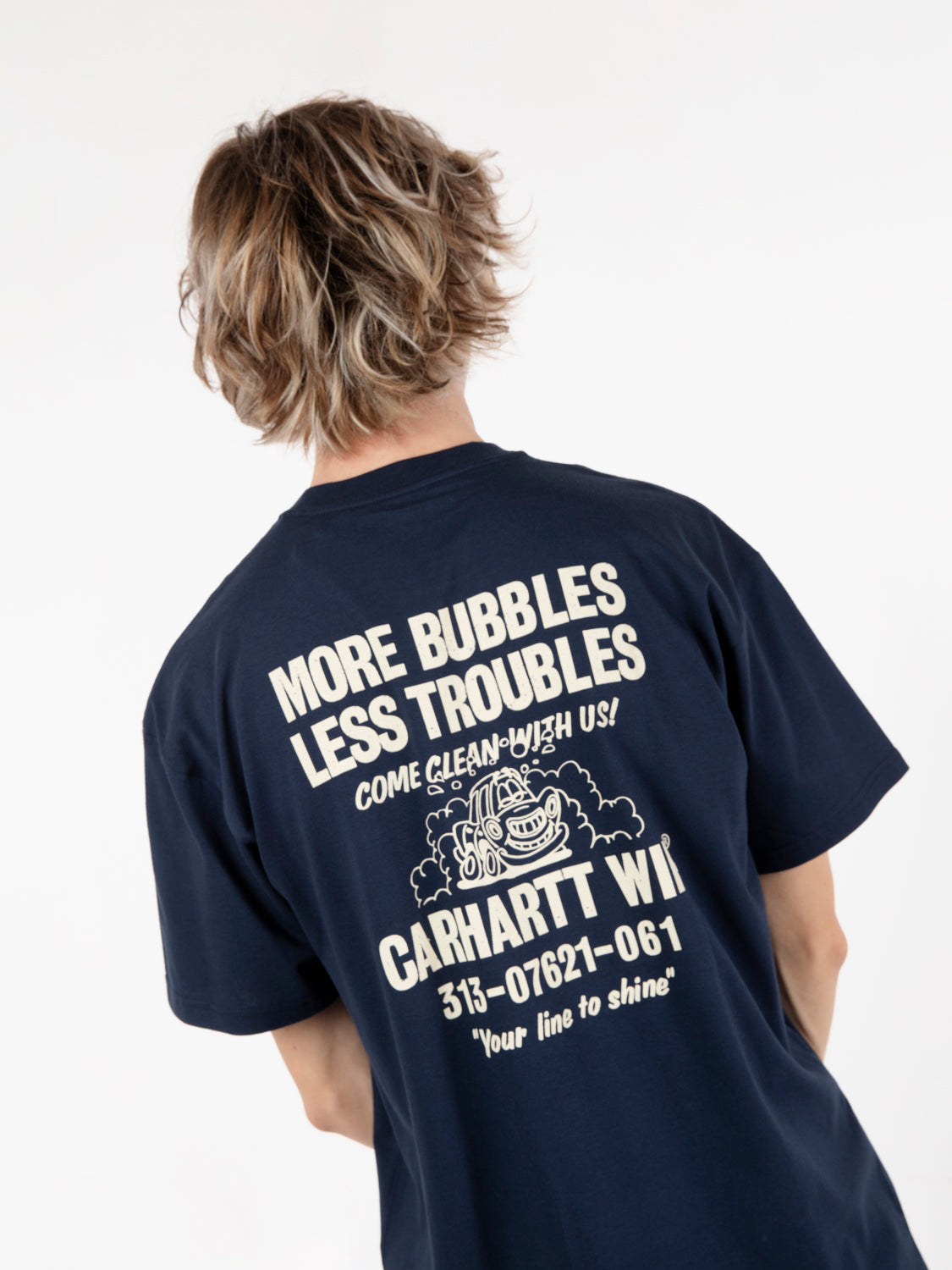 S/S Less troubles blue / wax t-shirt