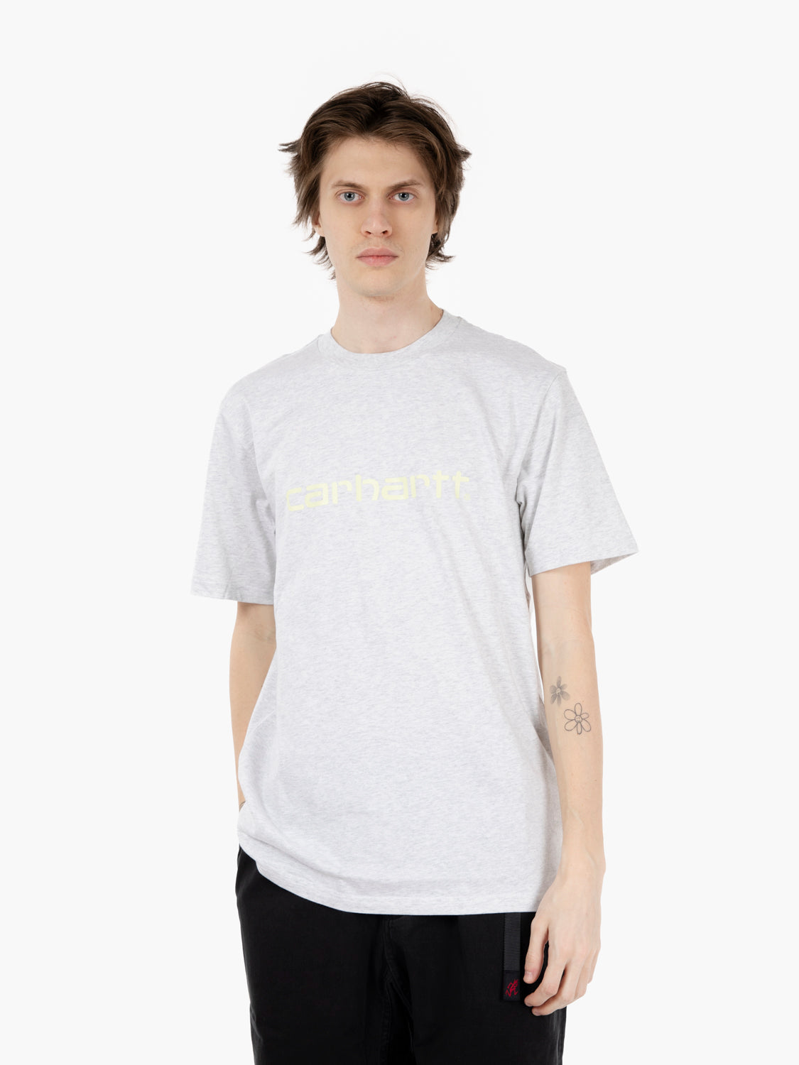 S/S Script T-Shirt Ash Heather / Air Green