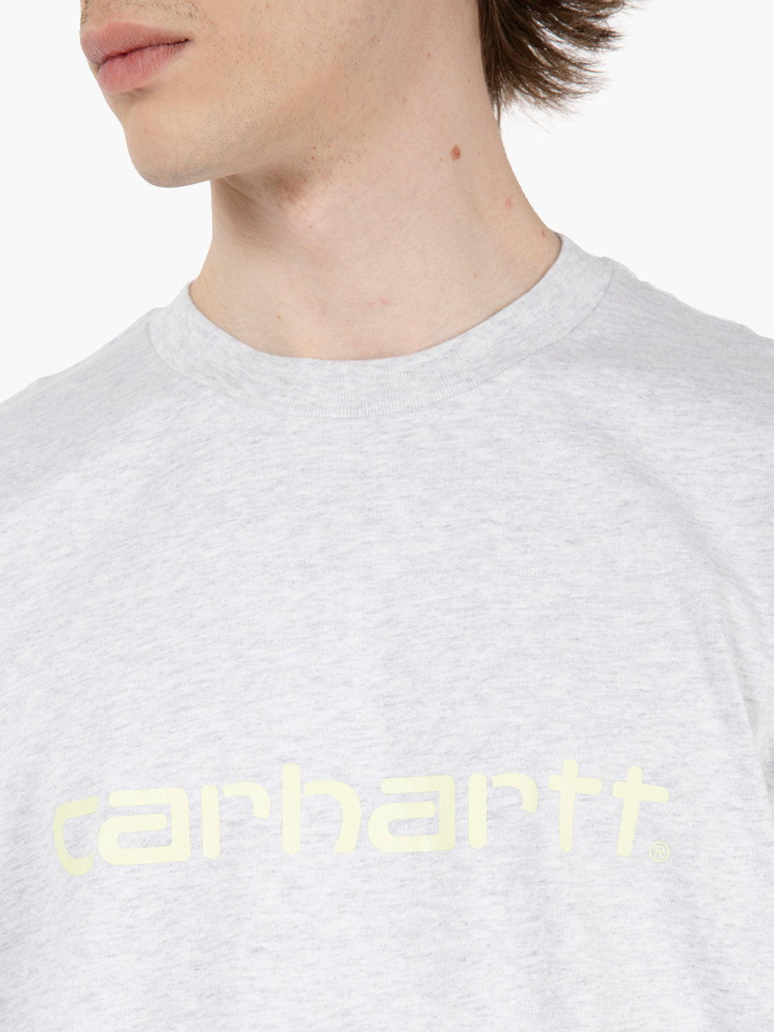 S/S Script T-Shirt Ash Heather / Air Green