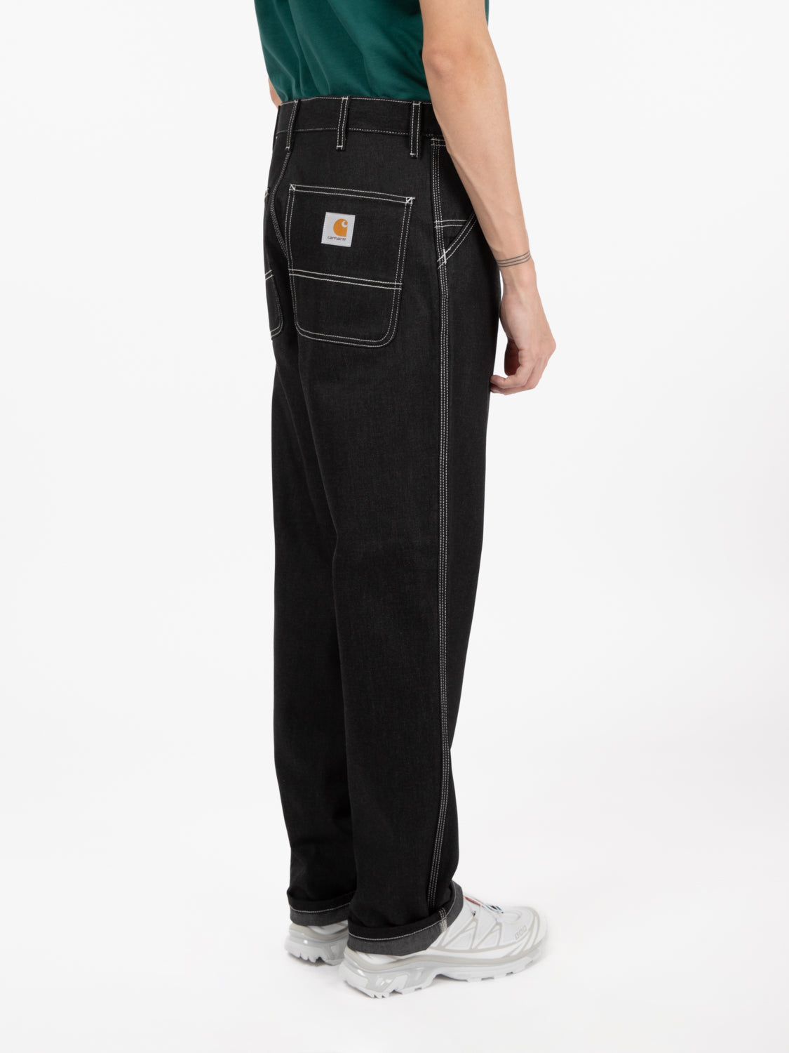 Simple black rigid pants