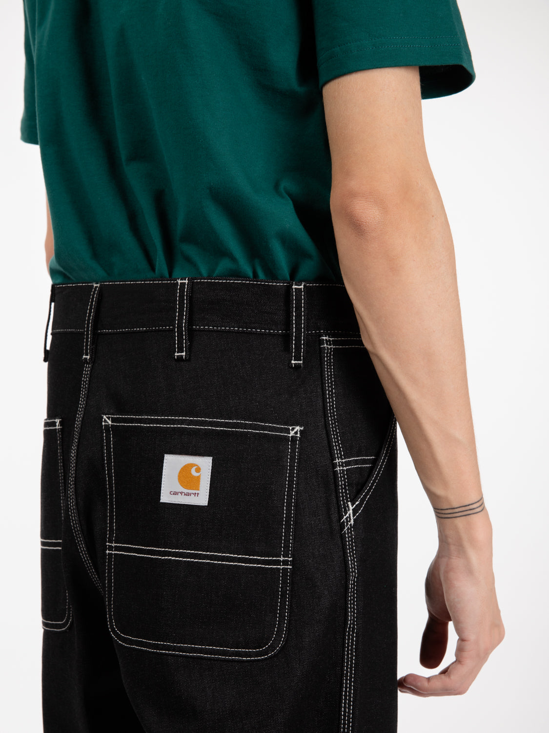 Simple black rigid pants