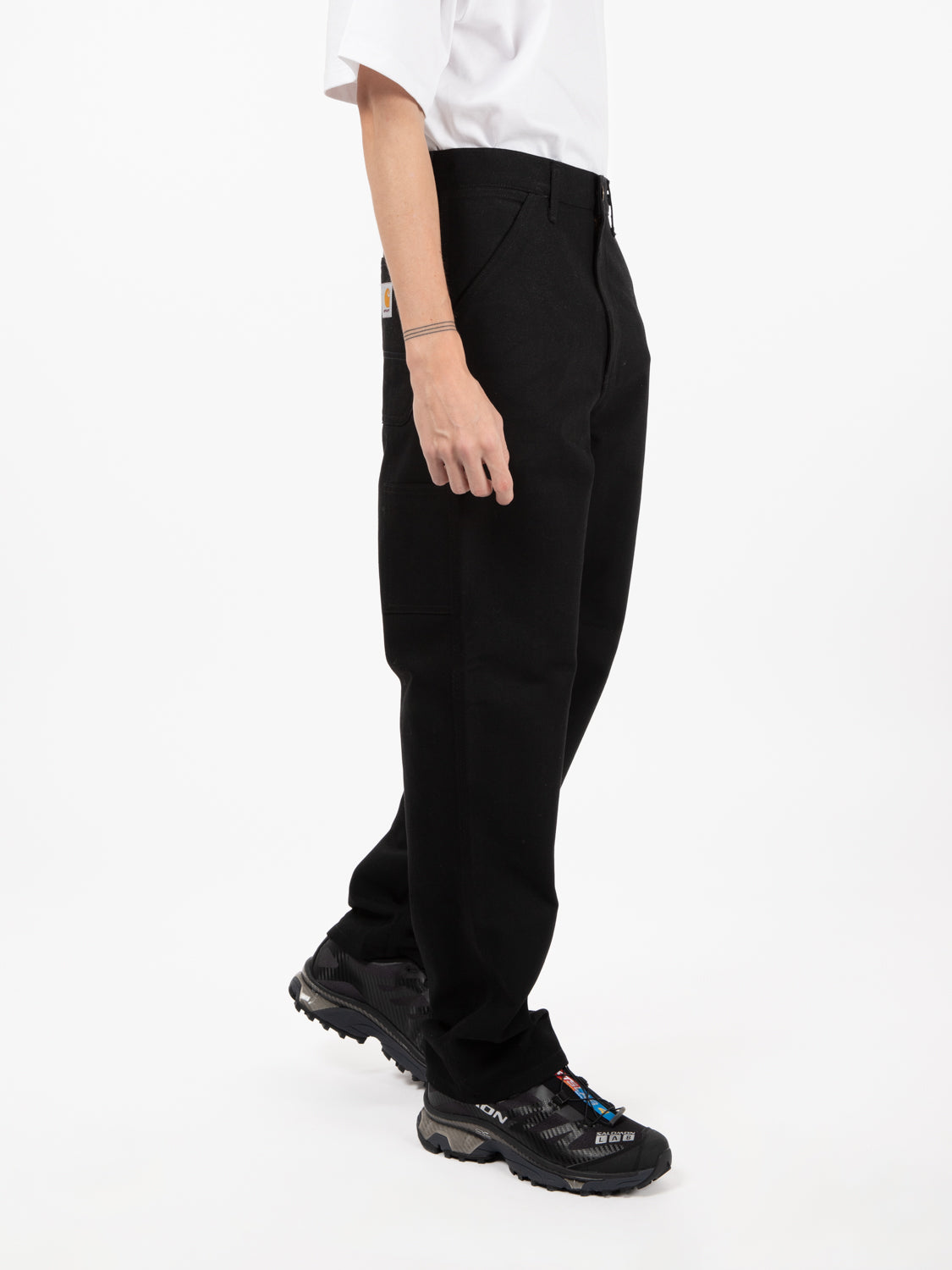 Single knee pant black rigid
