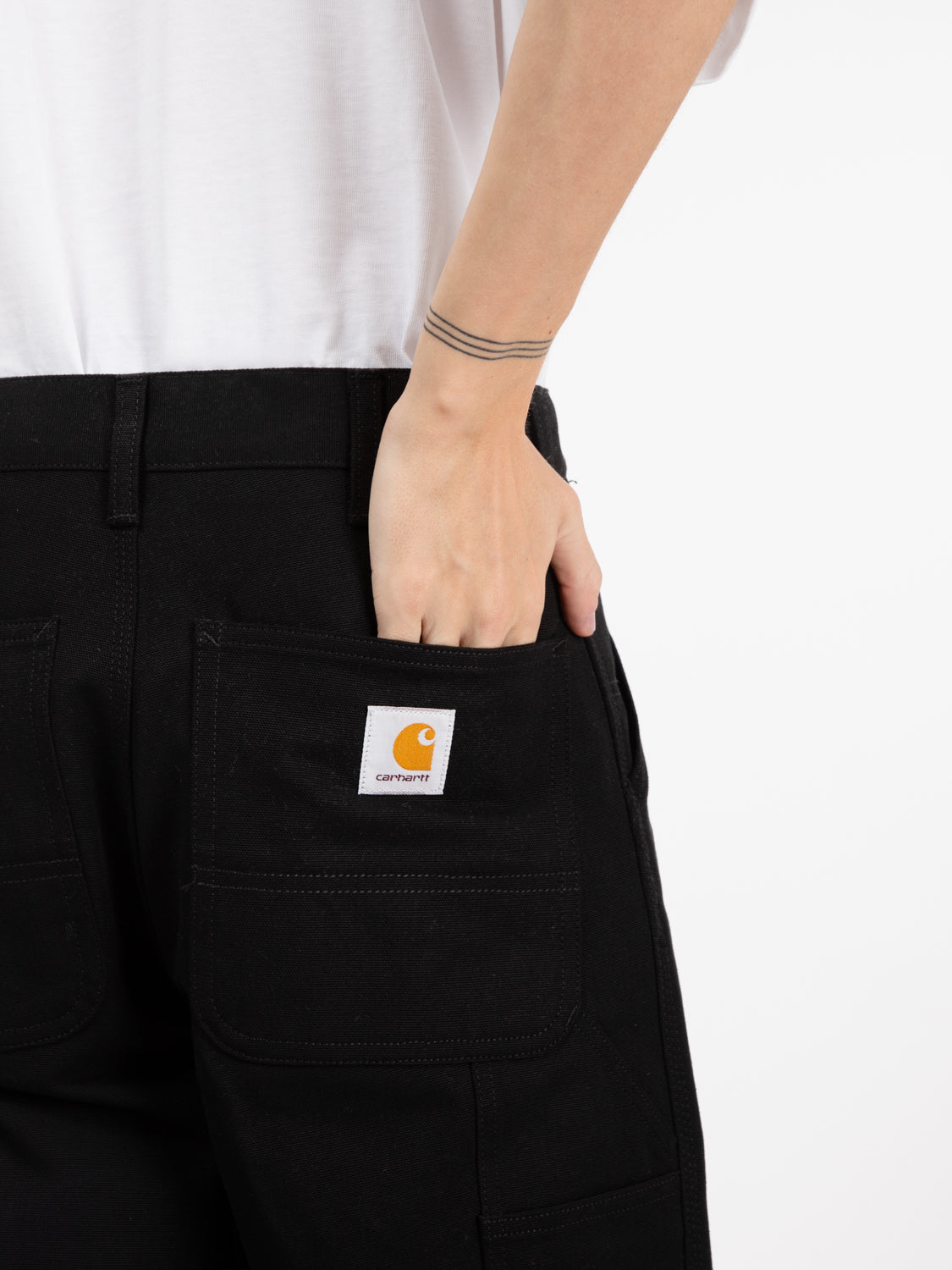 Single knee pant black rigid