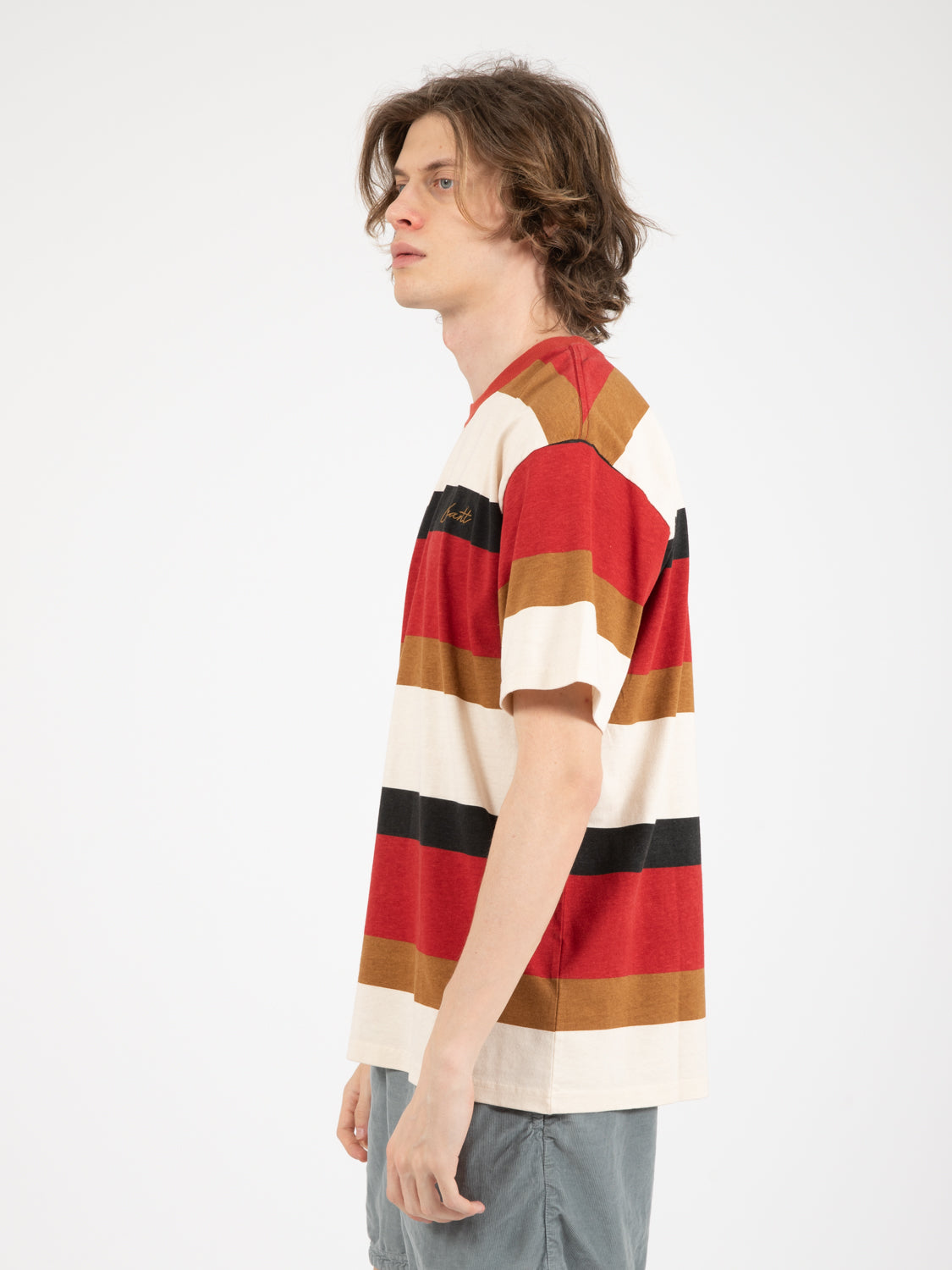 Crouser stripe Arcade heavy stone wash t-shirt