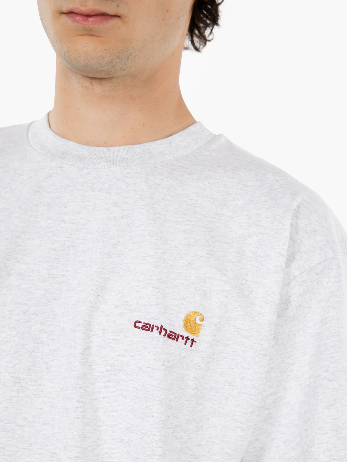 S/S American script ash heather t-shirt