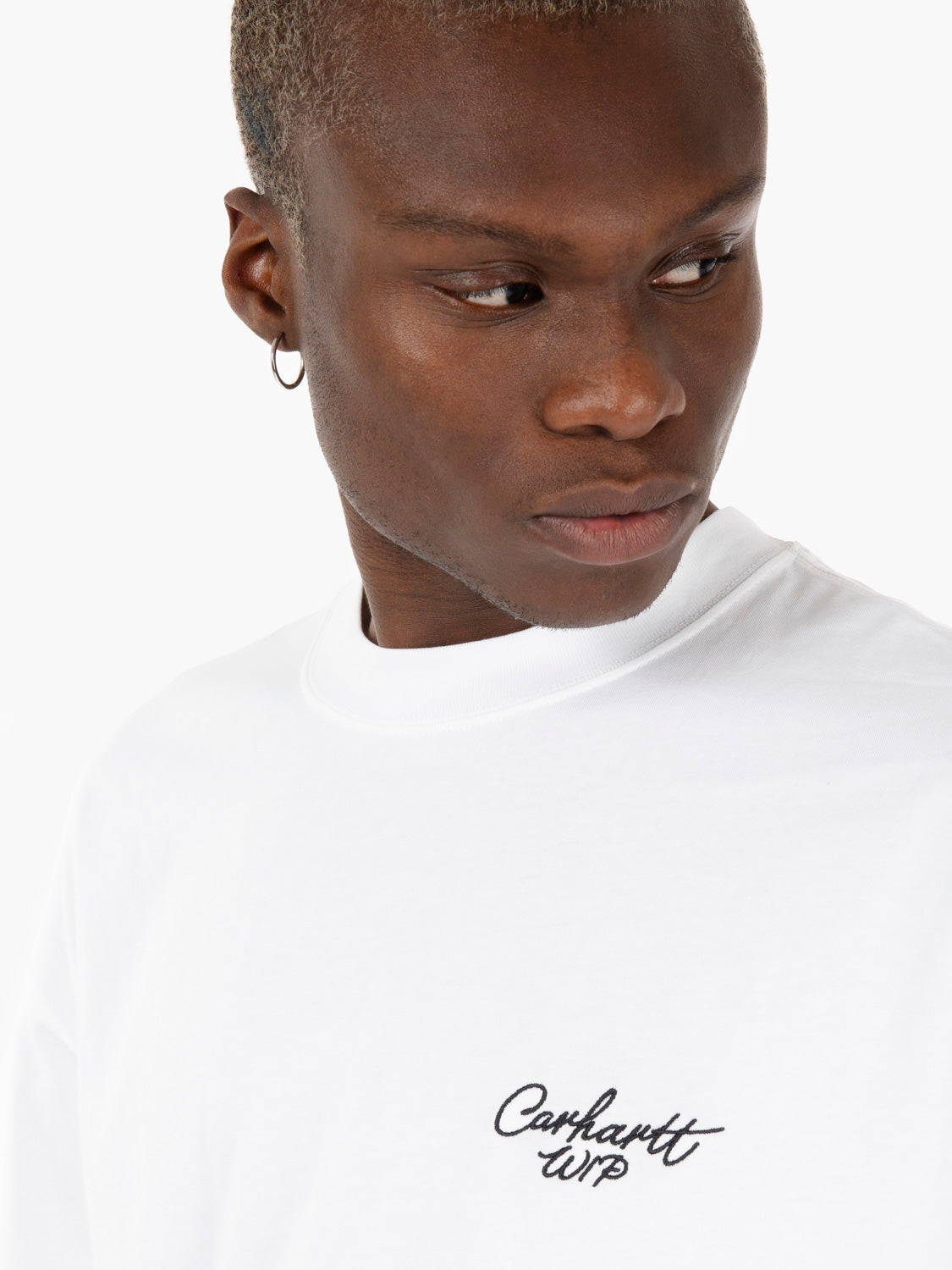 S/S Signature script white t-shirt