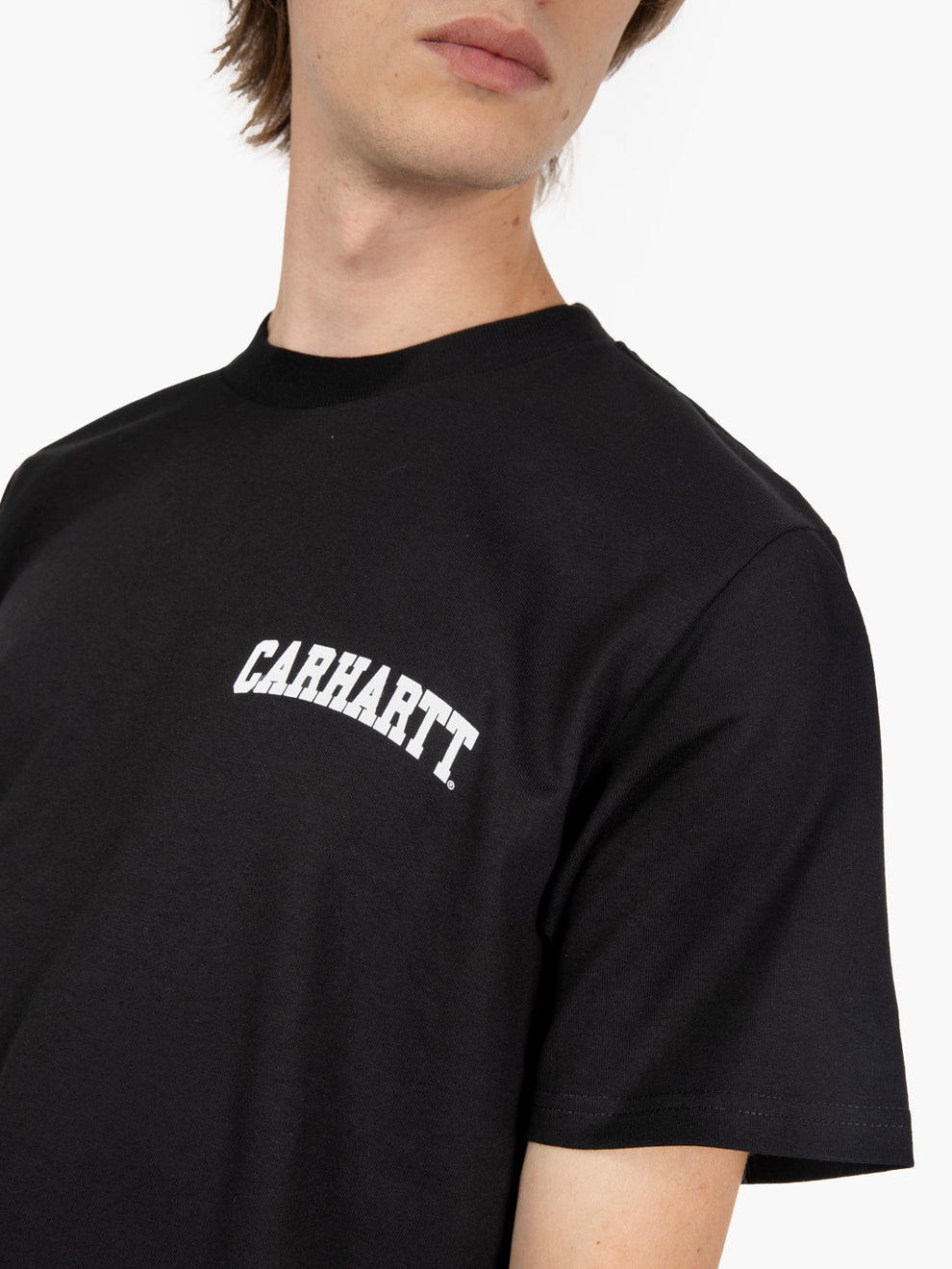 S/S University Script black / white t-shirt