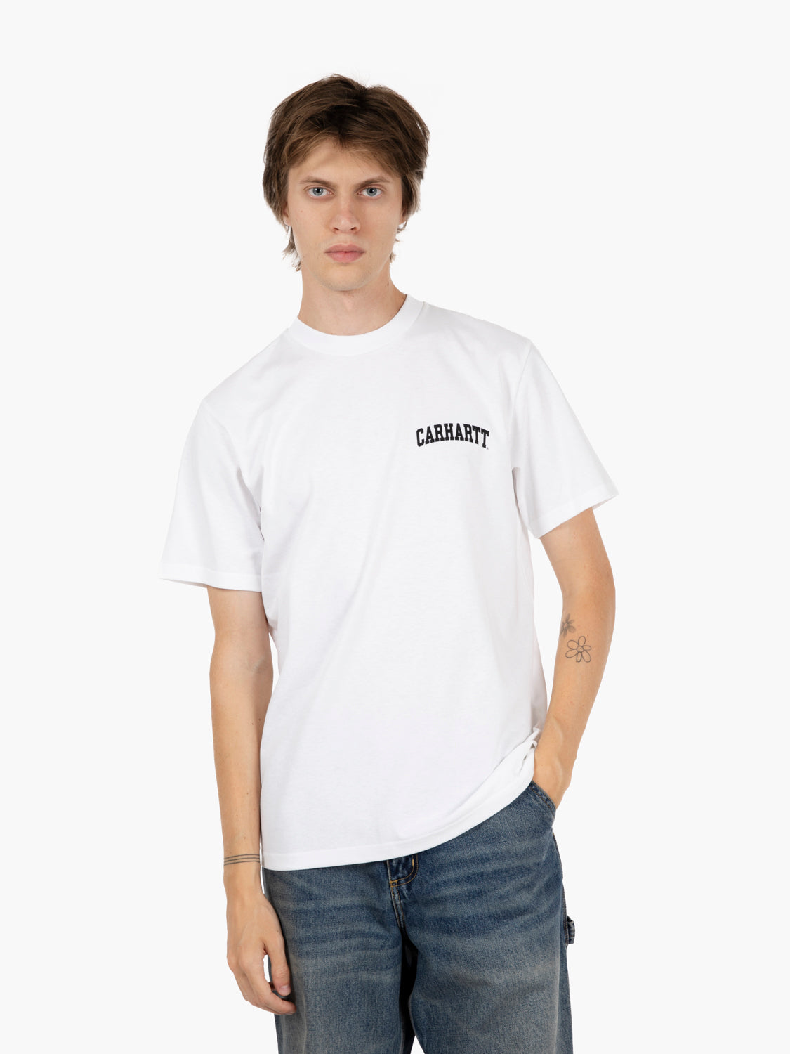 T-shirt S/S University Script white / black