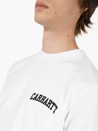 S/S University Script white / black t-shirt