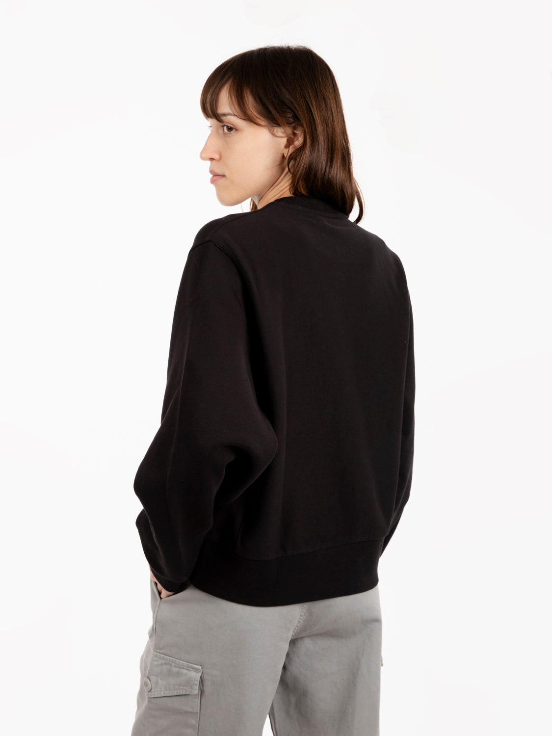 W' American script sweat black