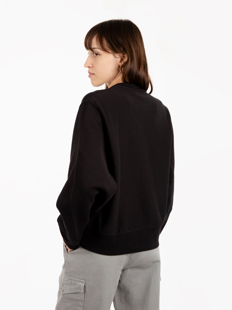 W' American script sweat black