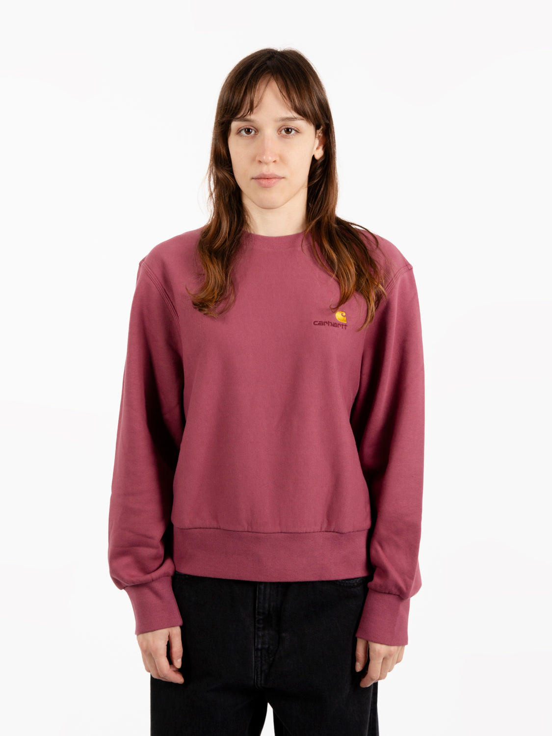 W' American script sweat dusty fuchsia