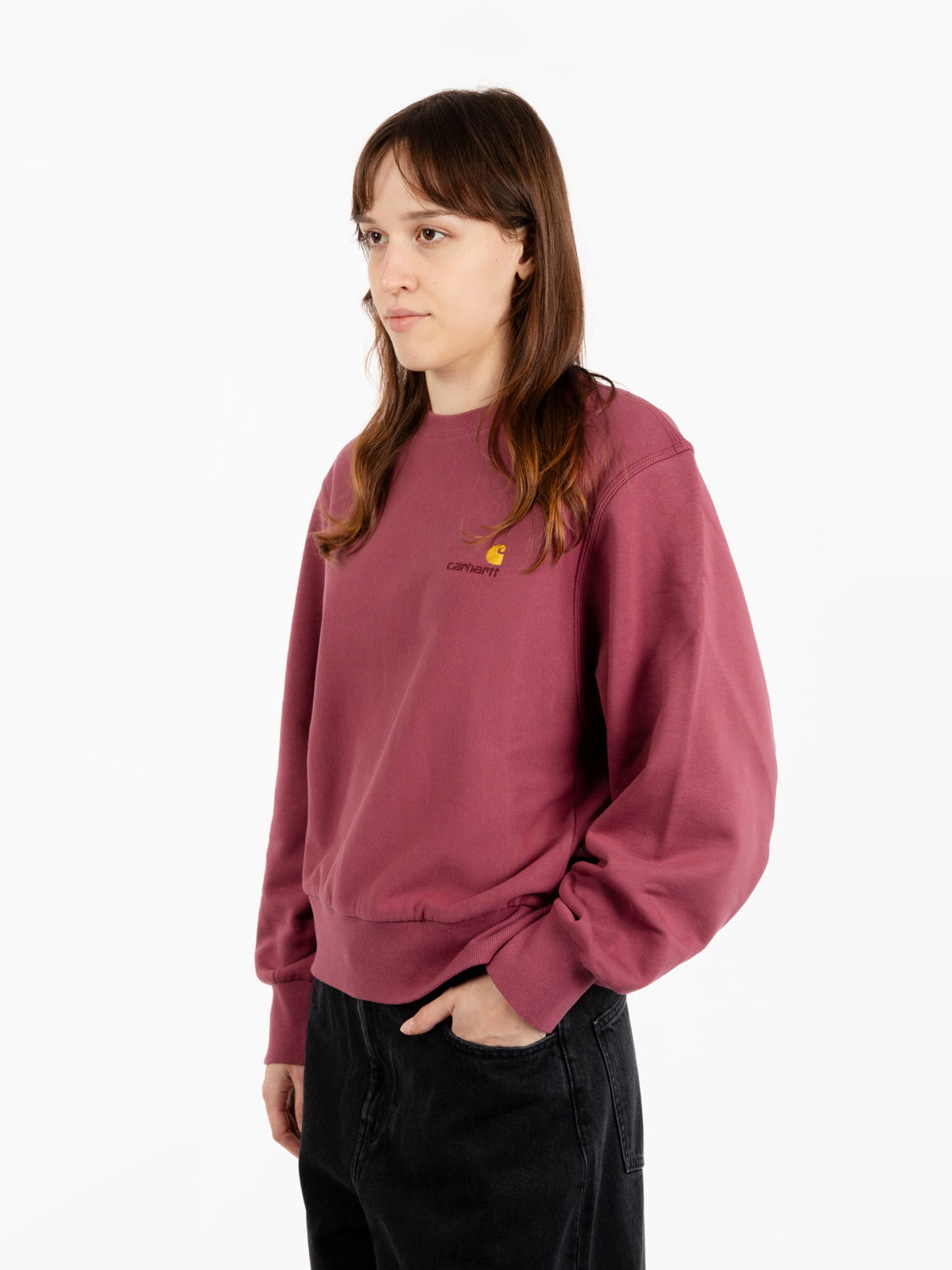 W' American script sweat dusty fuchsia