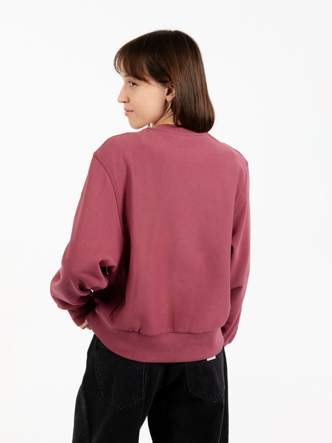 W' American script sweat dusty fuchsia