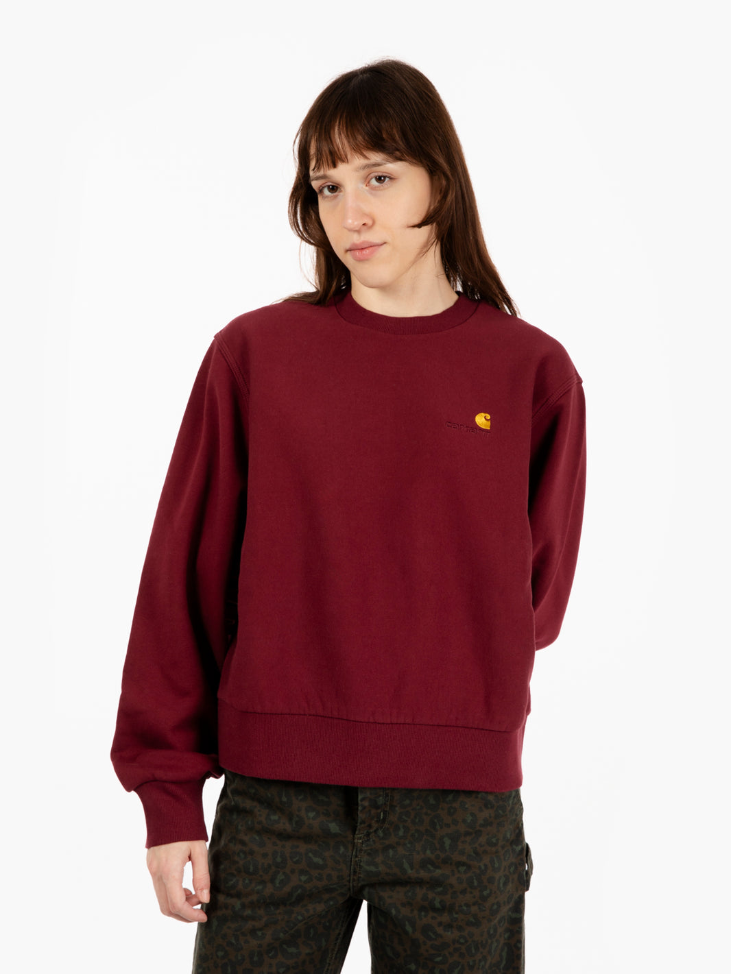 W' American Script Sweat Malbec