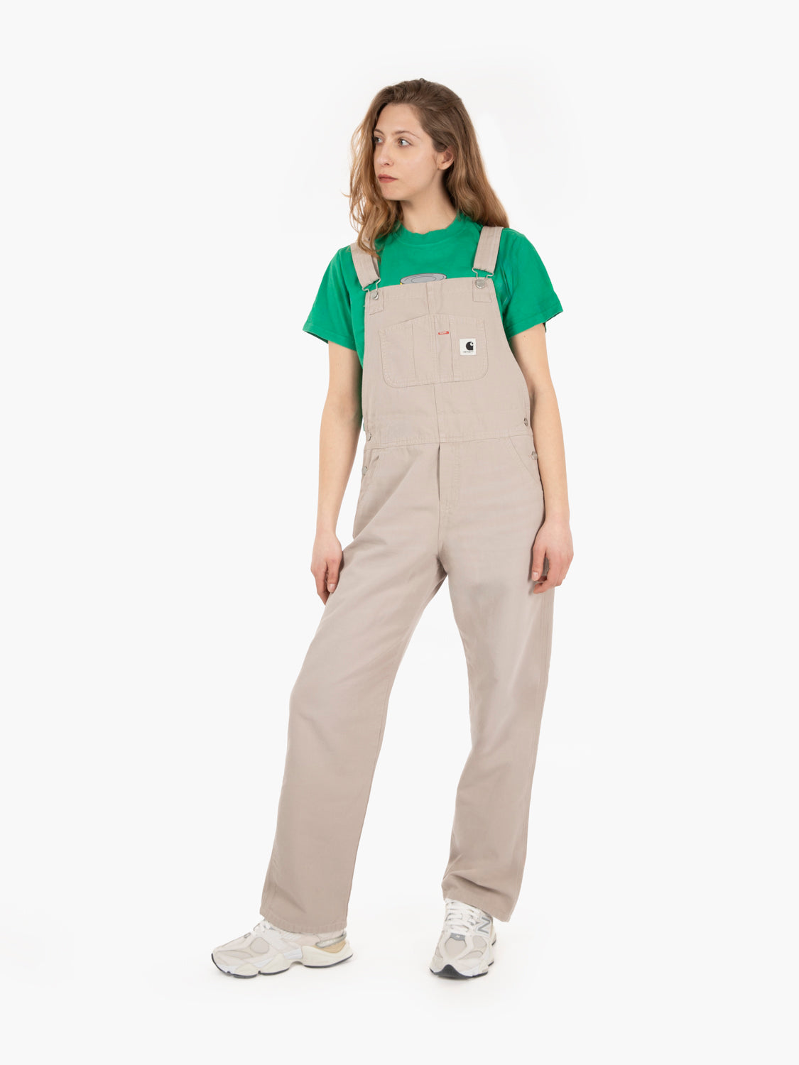 W' Bib overall straight dusky beige