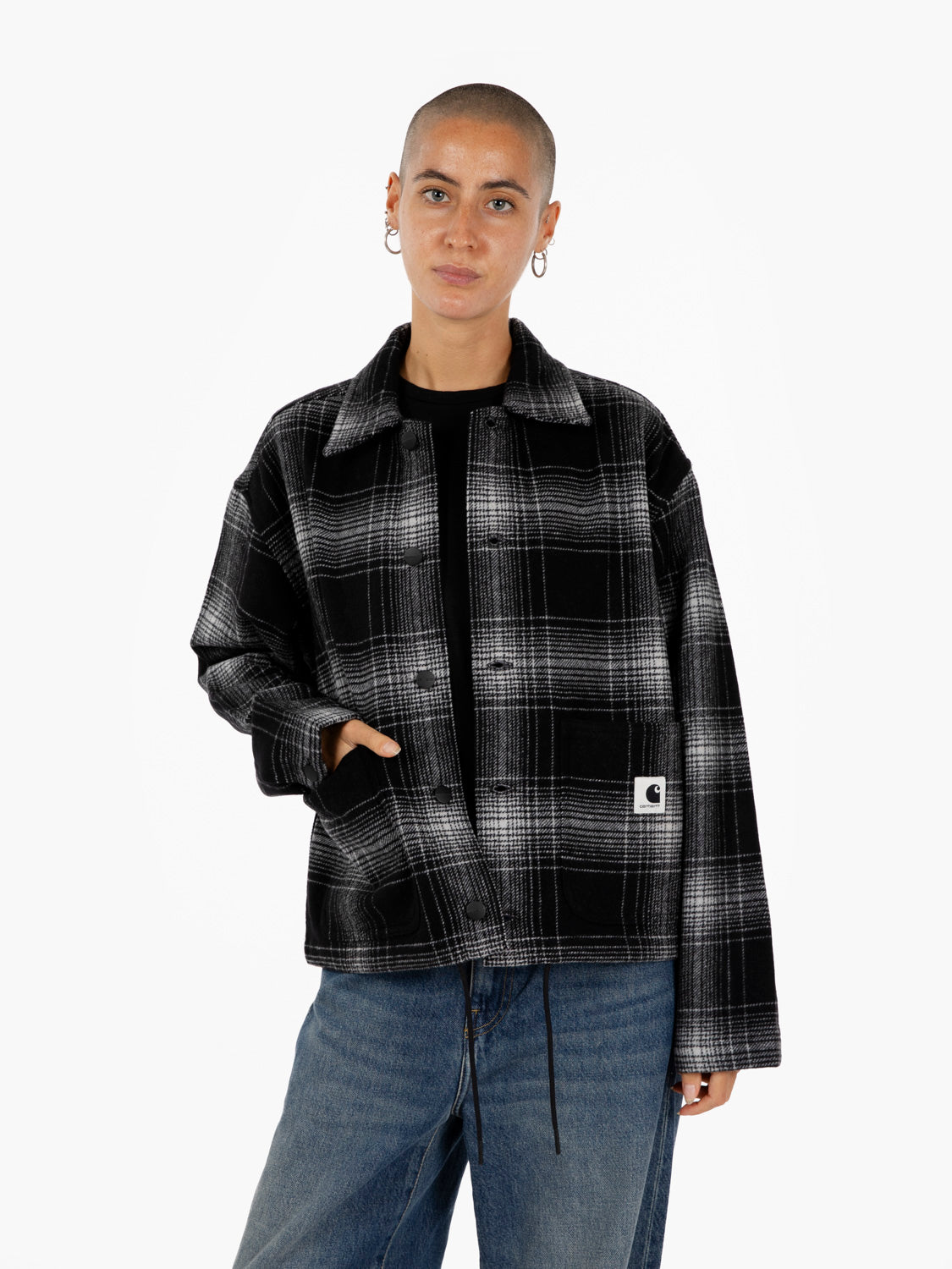 W' Brennan Shirt Jac check black / wax
