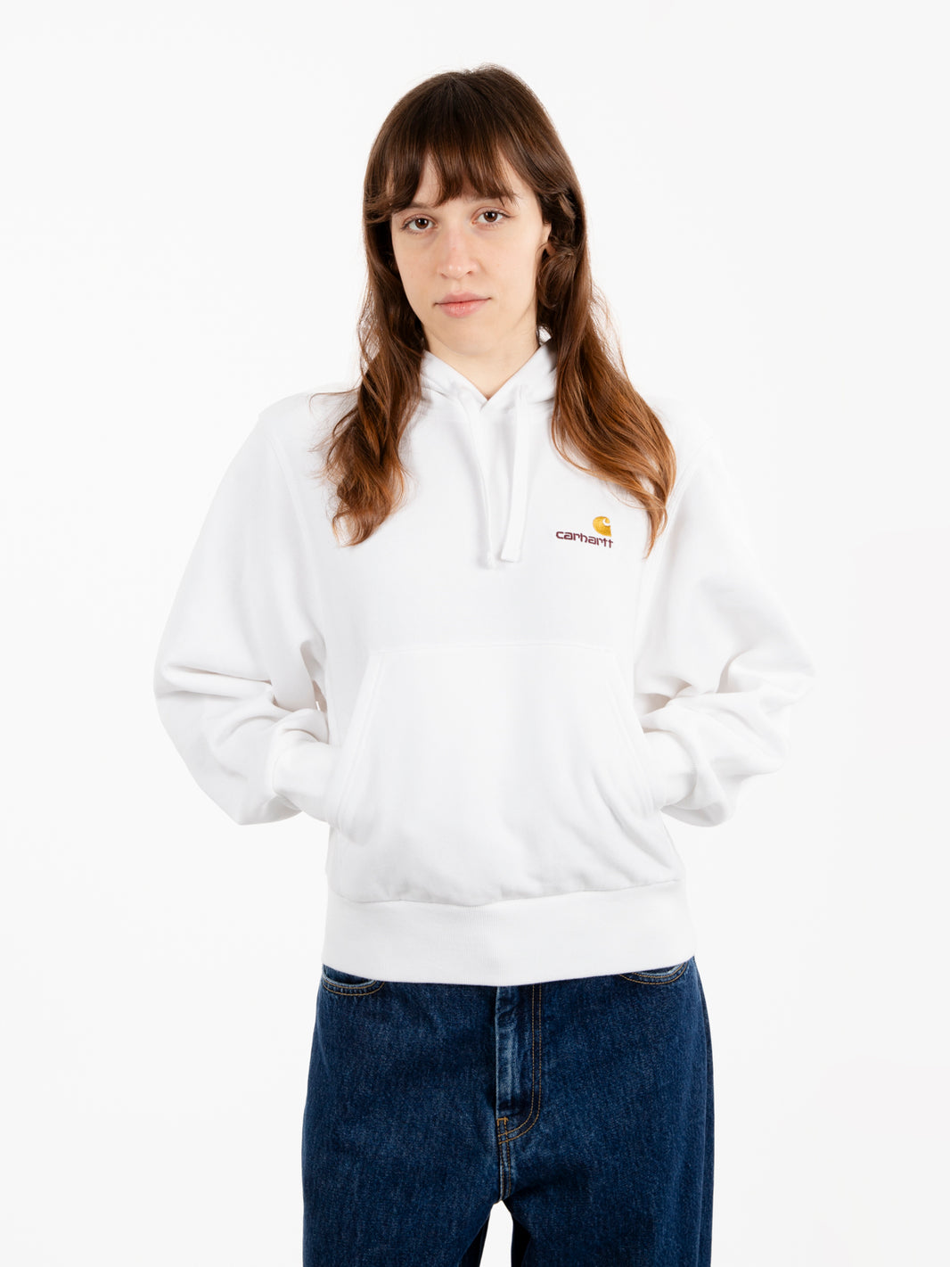 W' HD American script sweat white