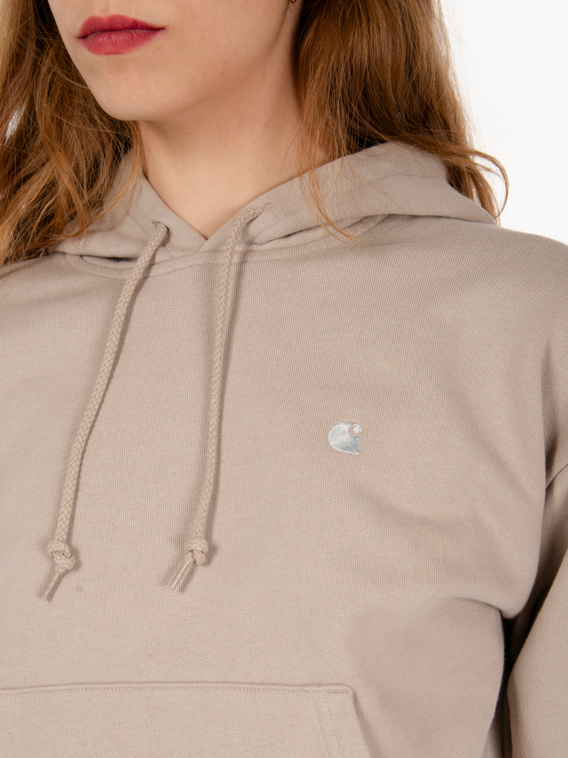 W hooded casey sweatshirt dusky beige / silver