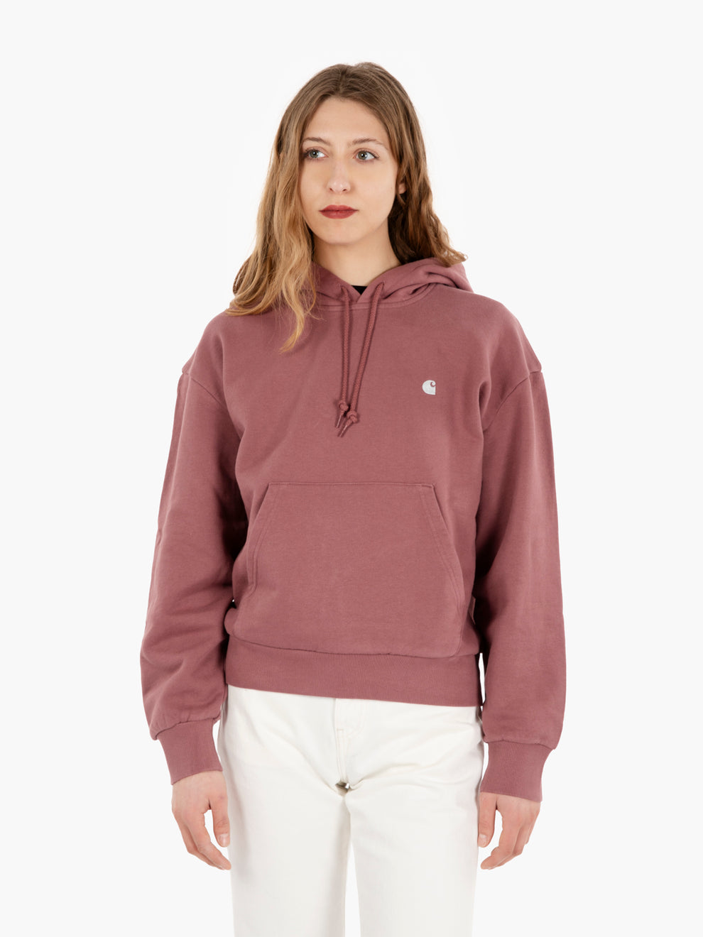W Hooded casey sweatshirt dusky pink / silver