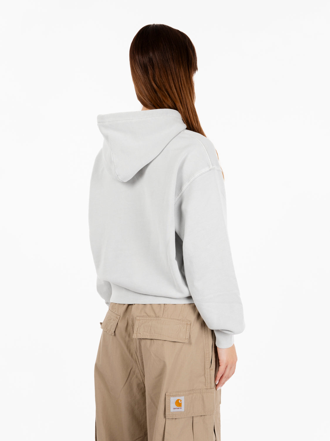 W' Hooded Nelson sweat sonic silver garment dyed