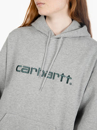 W' Hooded sweatshirt grey heather /dark fir