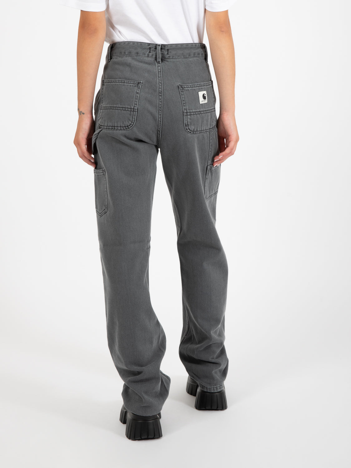 W' Pierce Pant Straight Black Stone Bleached