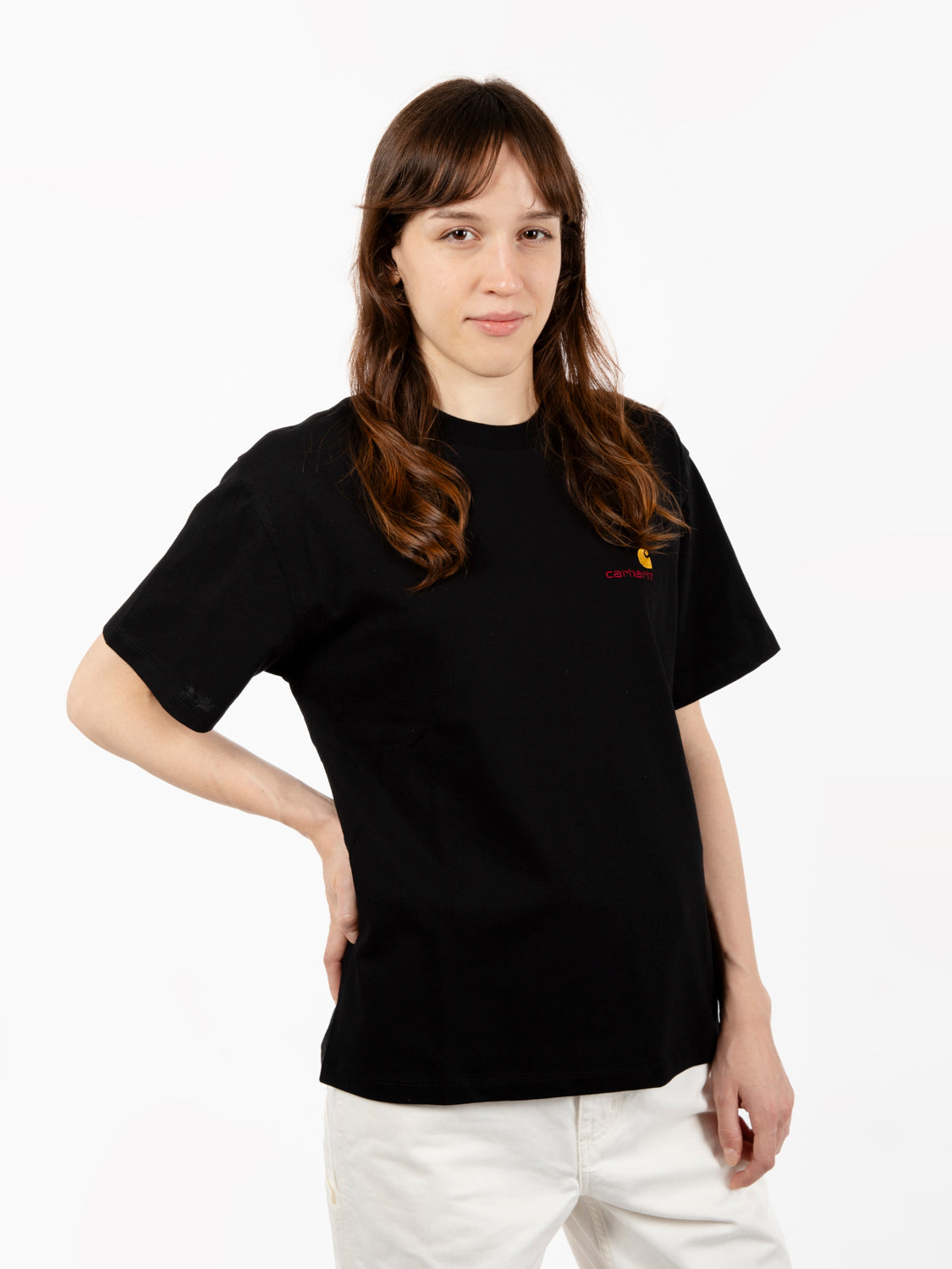 W' S/S American Script T-Shirt Black