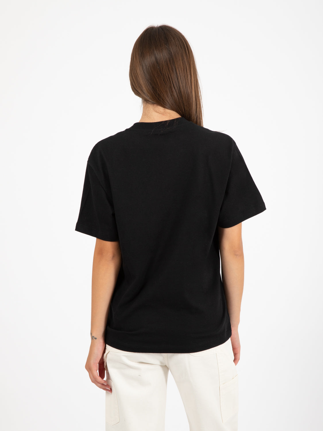 W' S/S pocket heart t-shirt black
