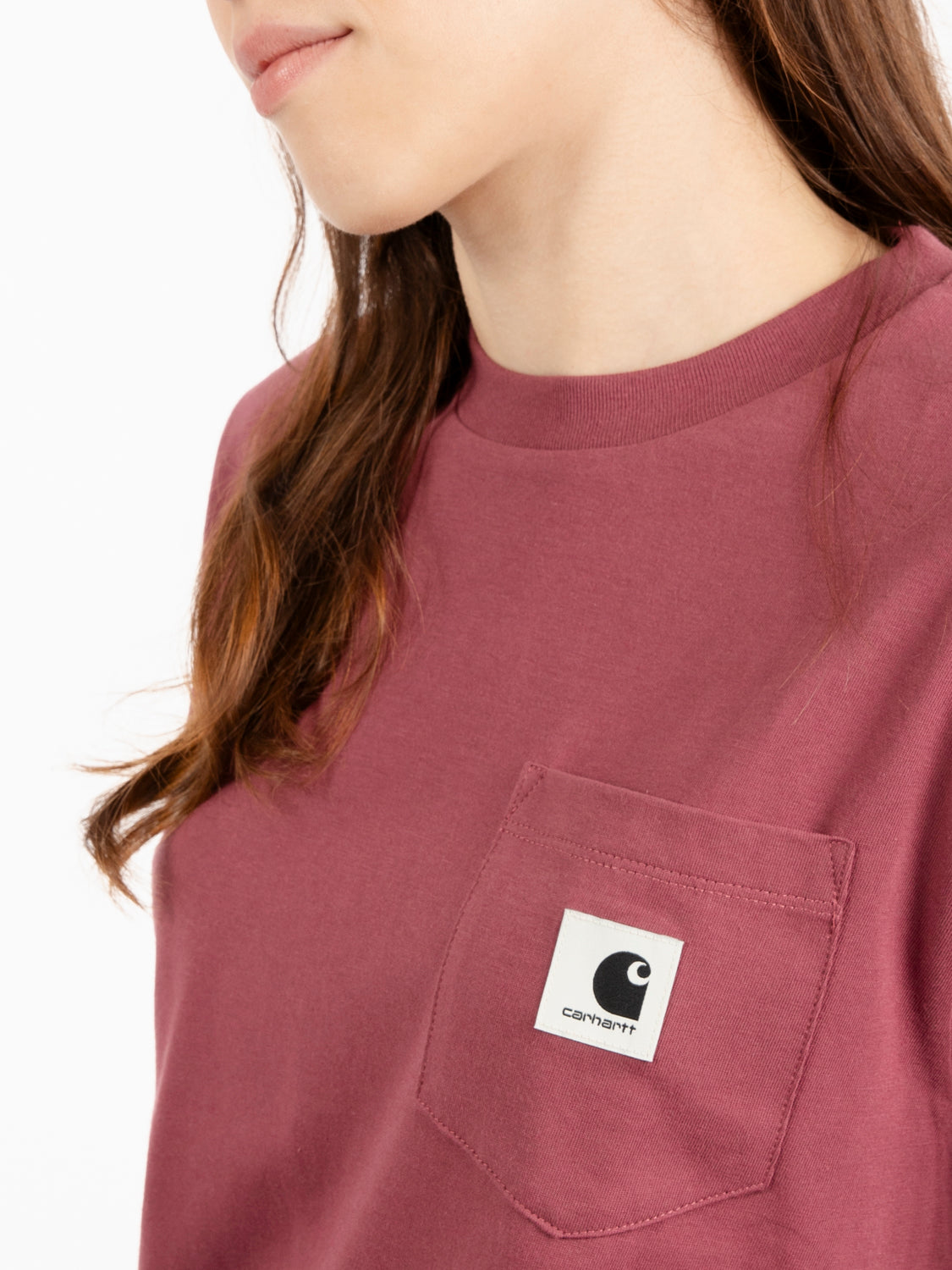 W' S/S Pocket t-shirt dusty fuchsia