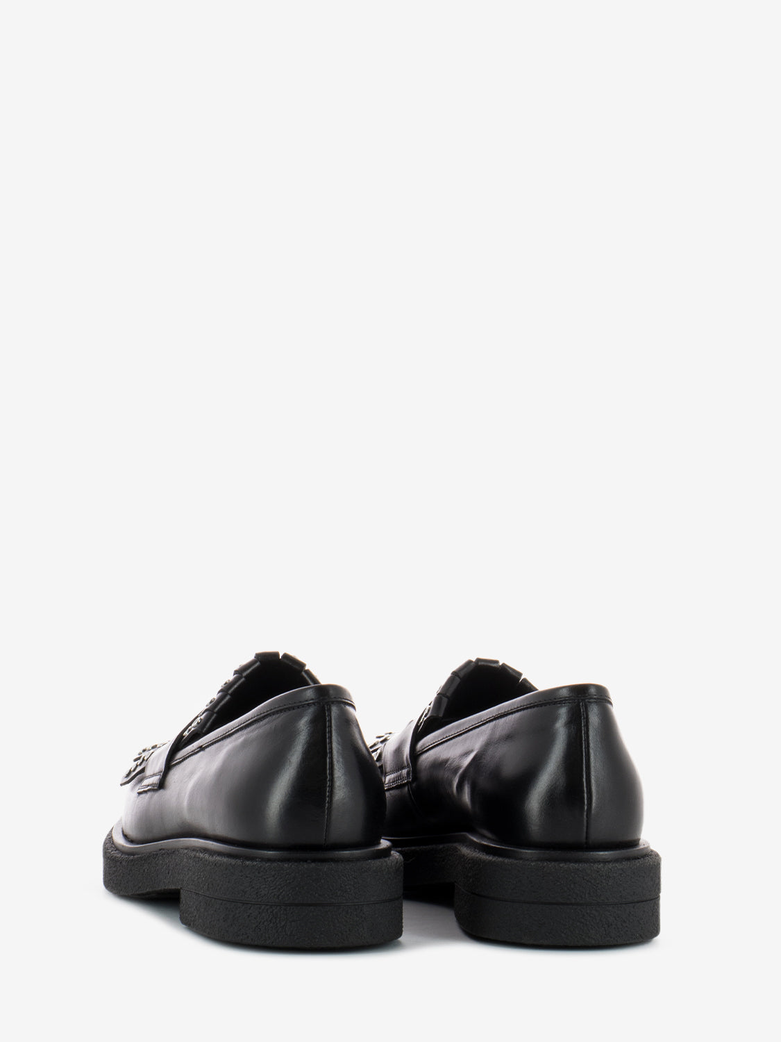 Black Studded Penny Band Loafers