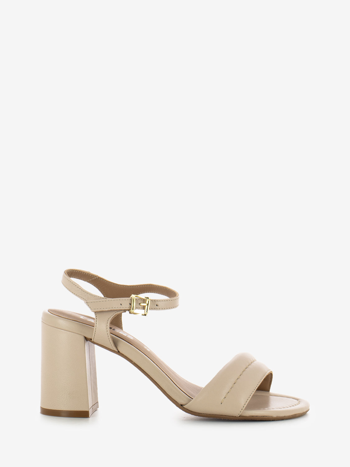 Nature leather heeled sandals