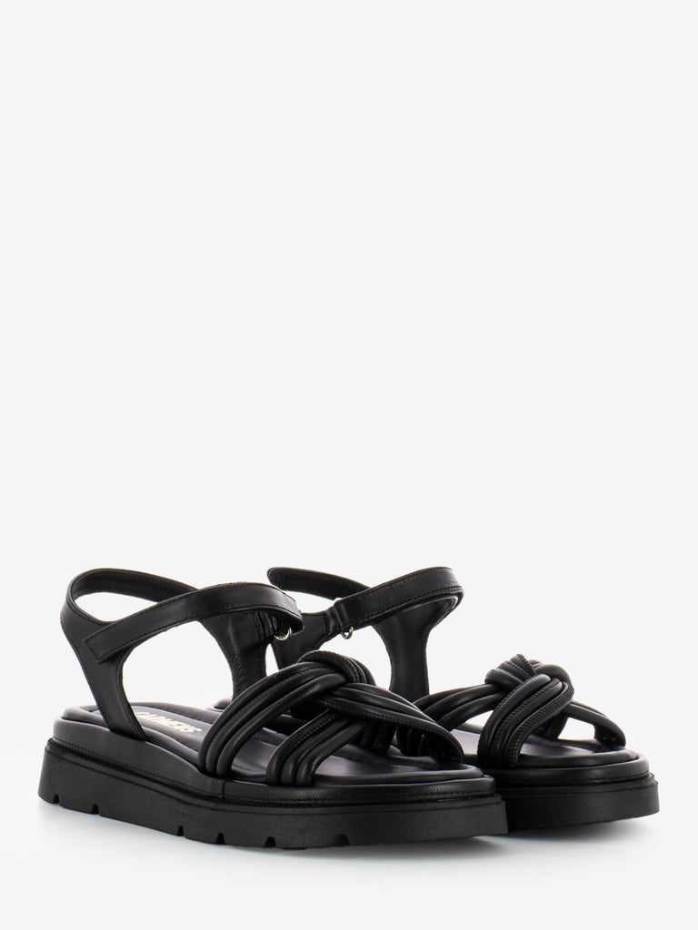 CARMENS - Sandali Thea Twist in pelle nero