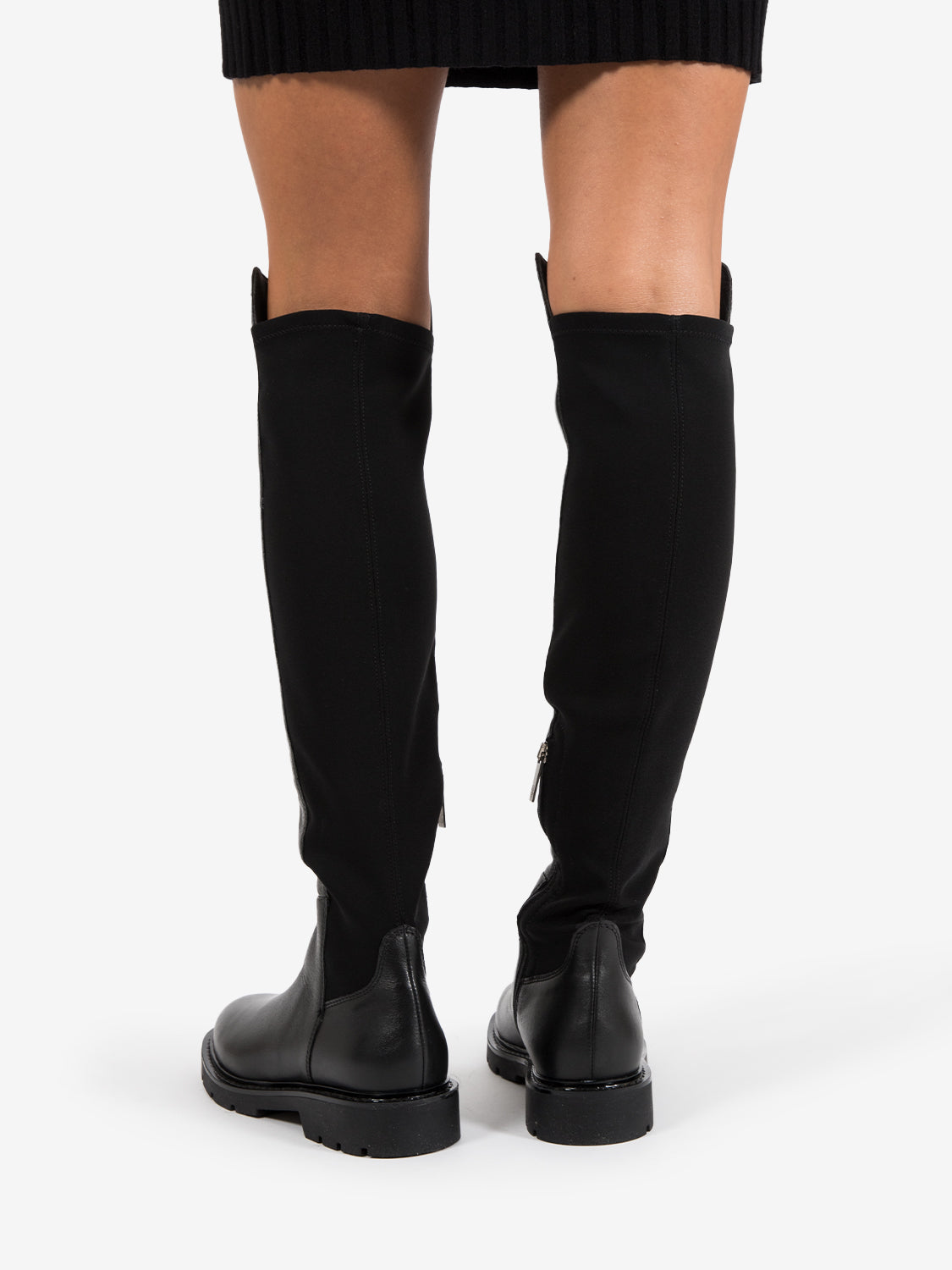 Brit Stretch Tassel High Boot Black
