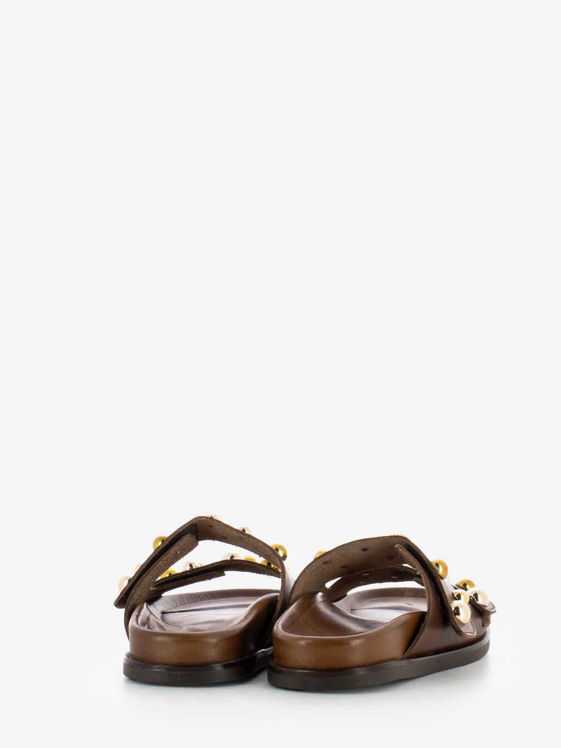 Sandals with brown spheres