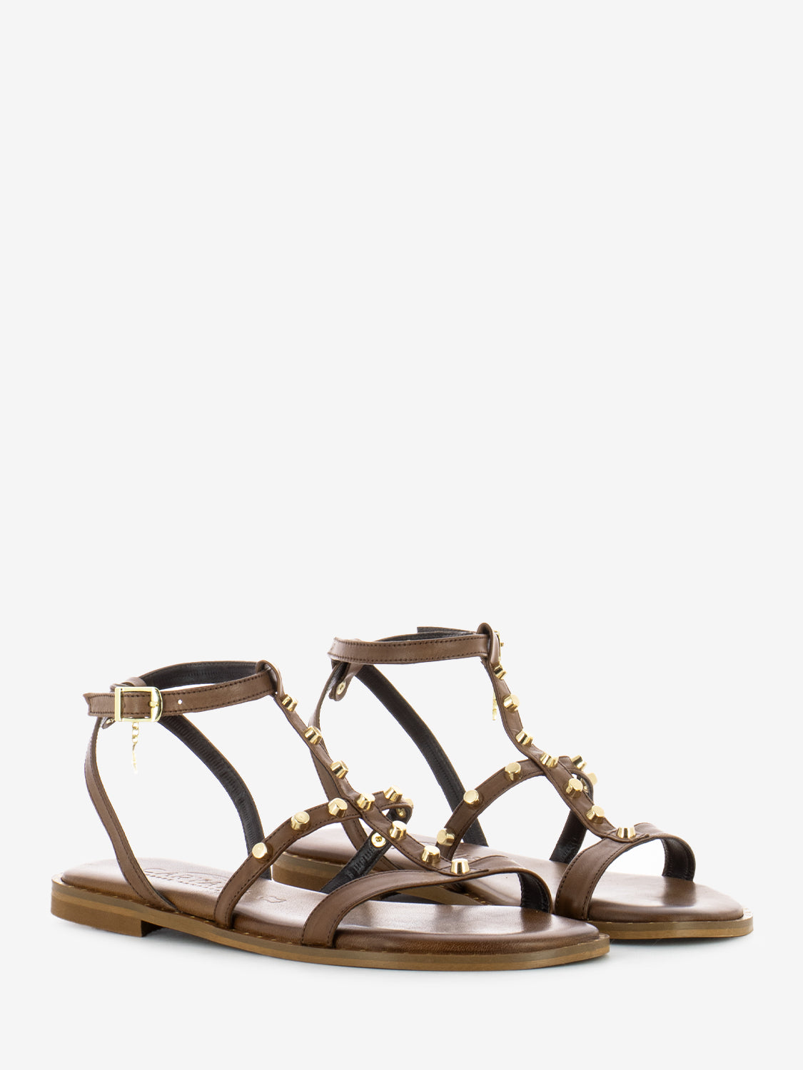 Brown studded sandal