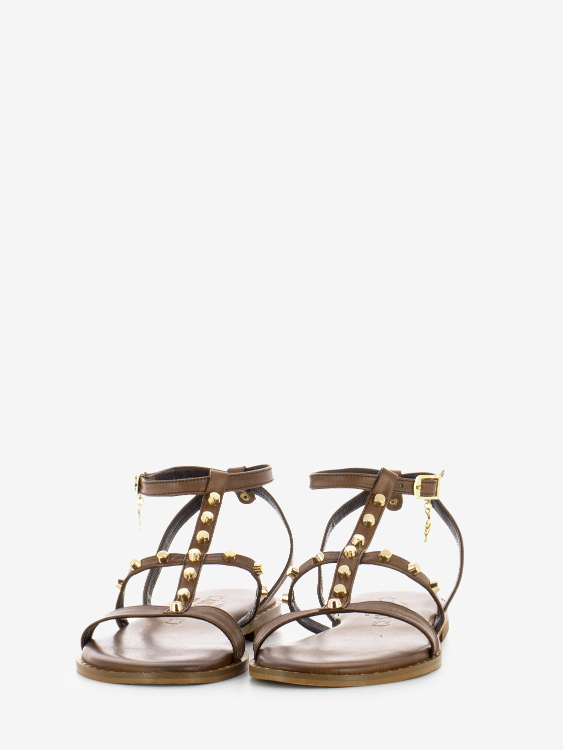 Brown studded sandal