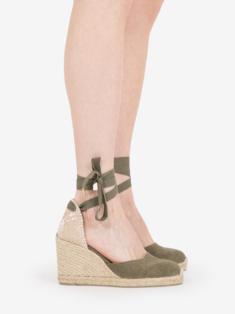 CASTANER - Espadrillas Carina canvas olive 95mm