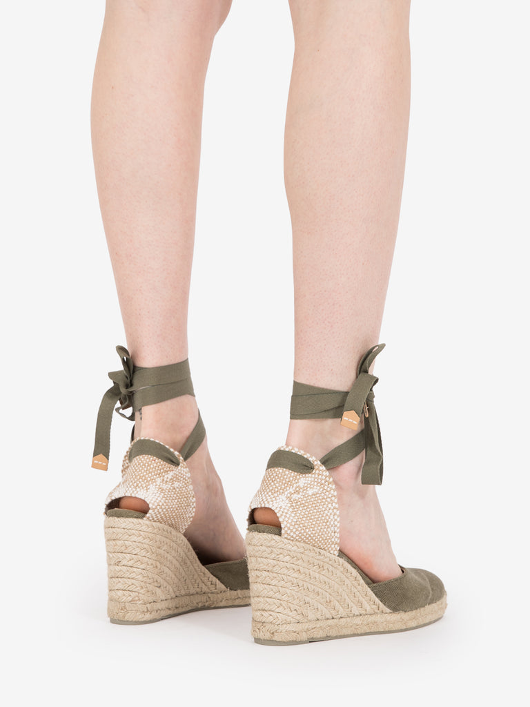 CASTANER - Espadrillas Carina canvas olive 95mm