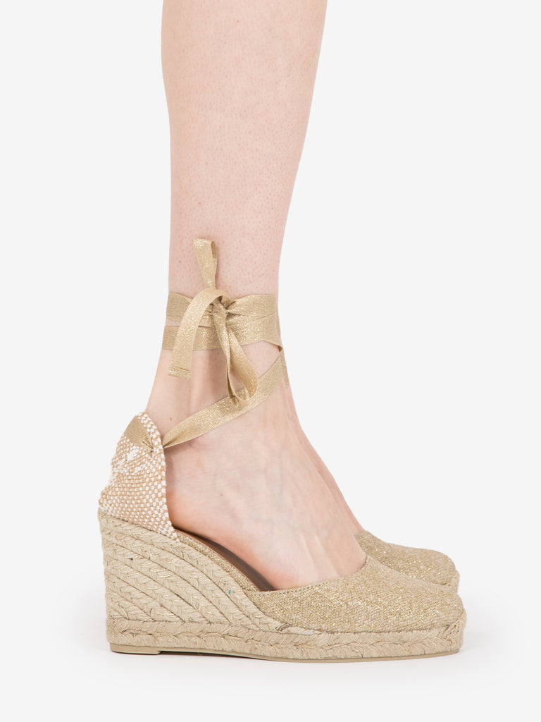 CASTANER - Espadrillas Carina canvas oro 90mm