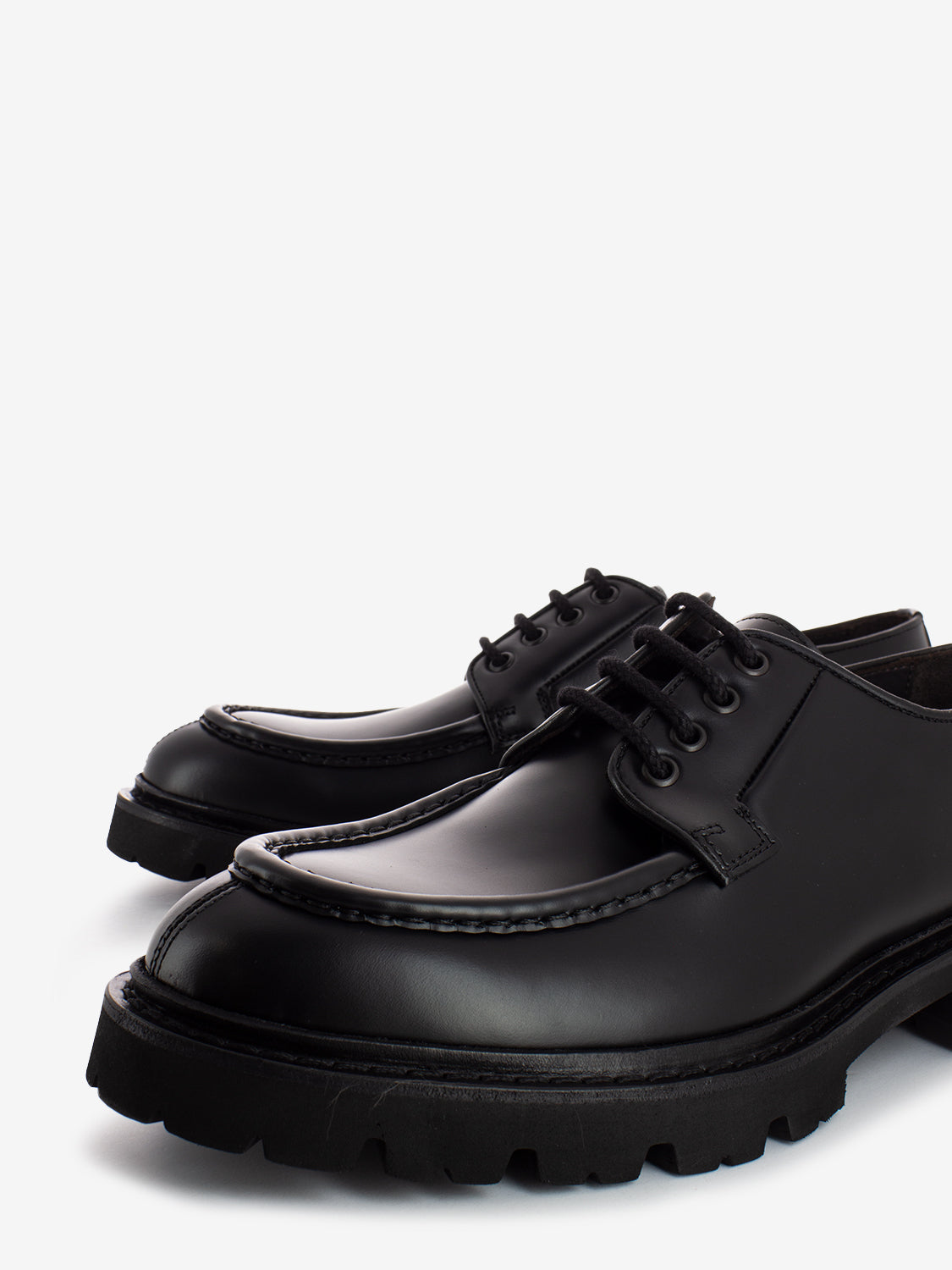 Derby with black tank moc toe