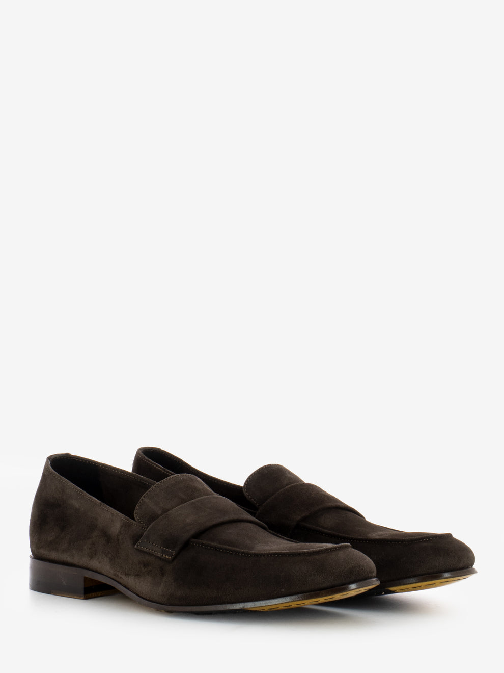 Dark brown suede moccasins
