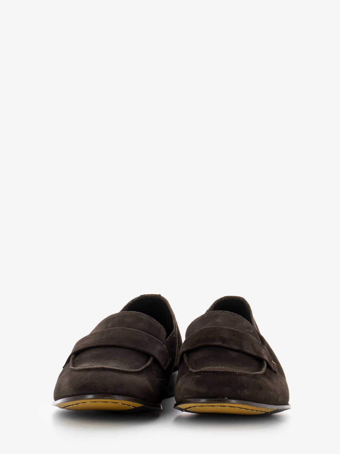 Dark brown suede moccasins