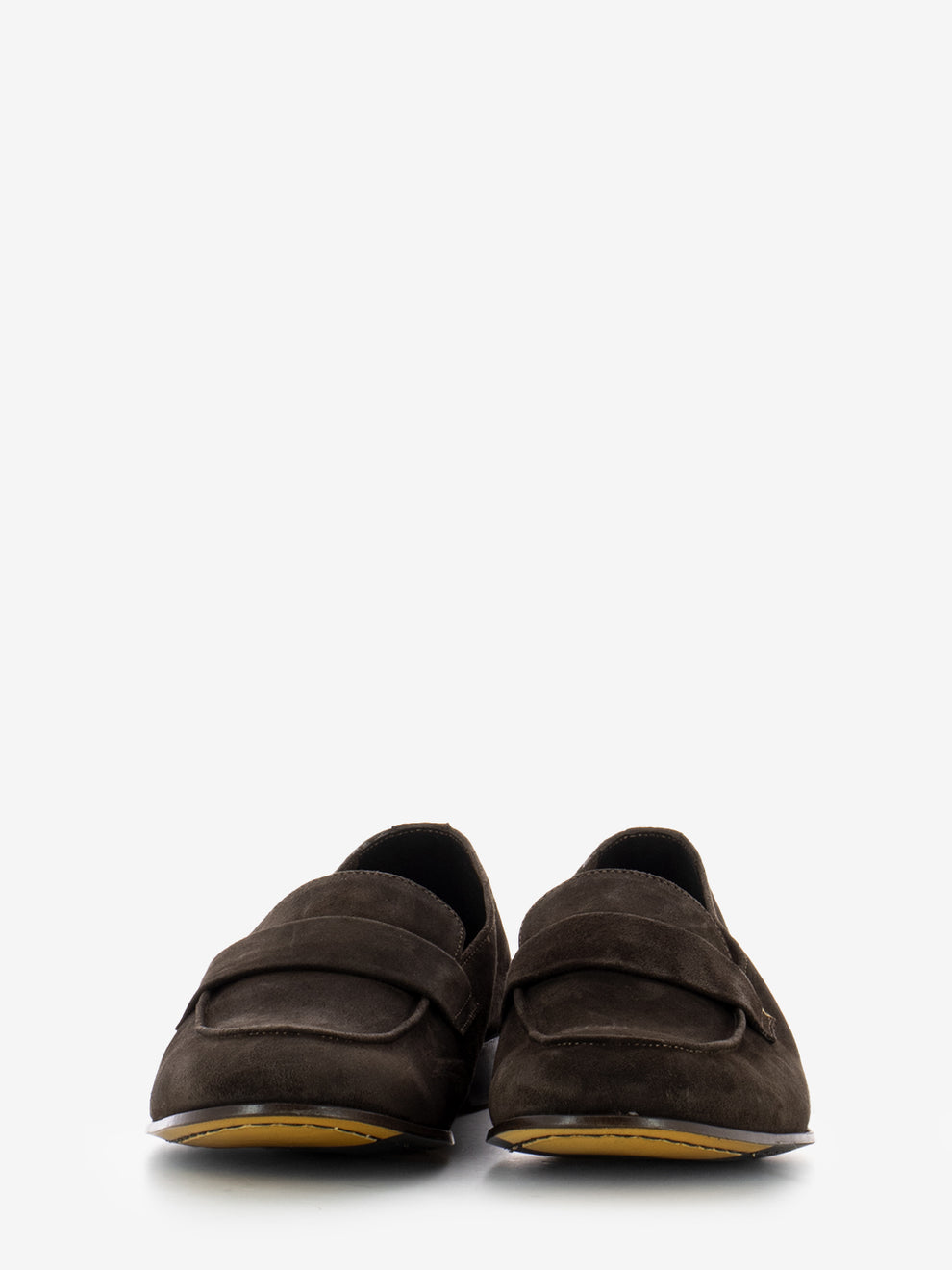 Dark brown suede moccasins