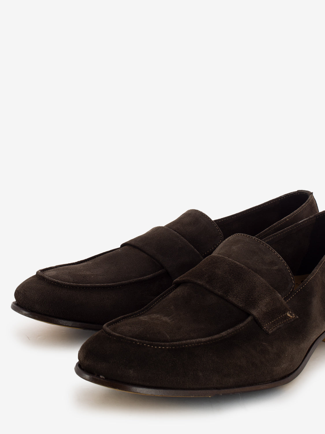 Dark brown suede moccasins